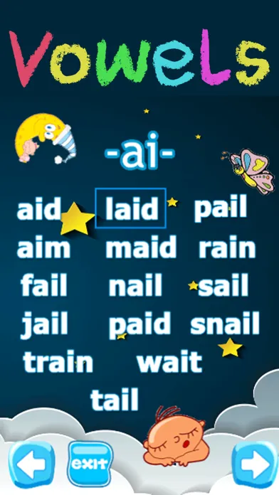 Ảnh chụp màn hình của Short and Long Vowels English