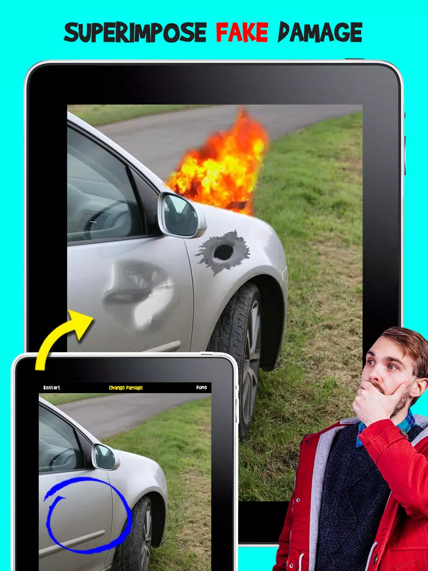 Tangkapan skrin Damage Cam PRO - Fake Prank Photo Editor Booth iPad 