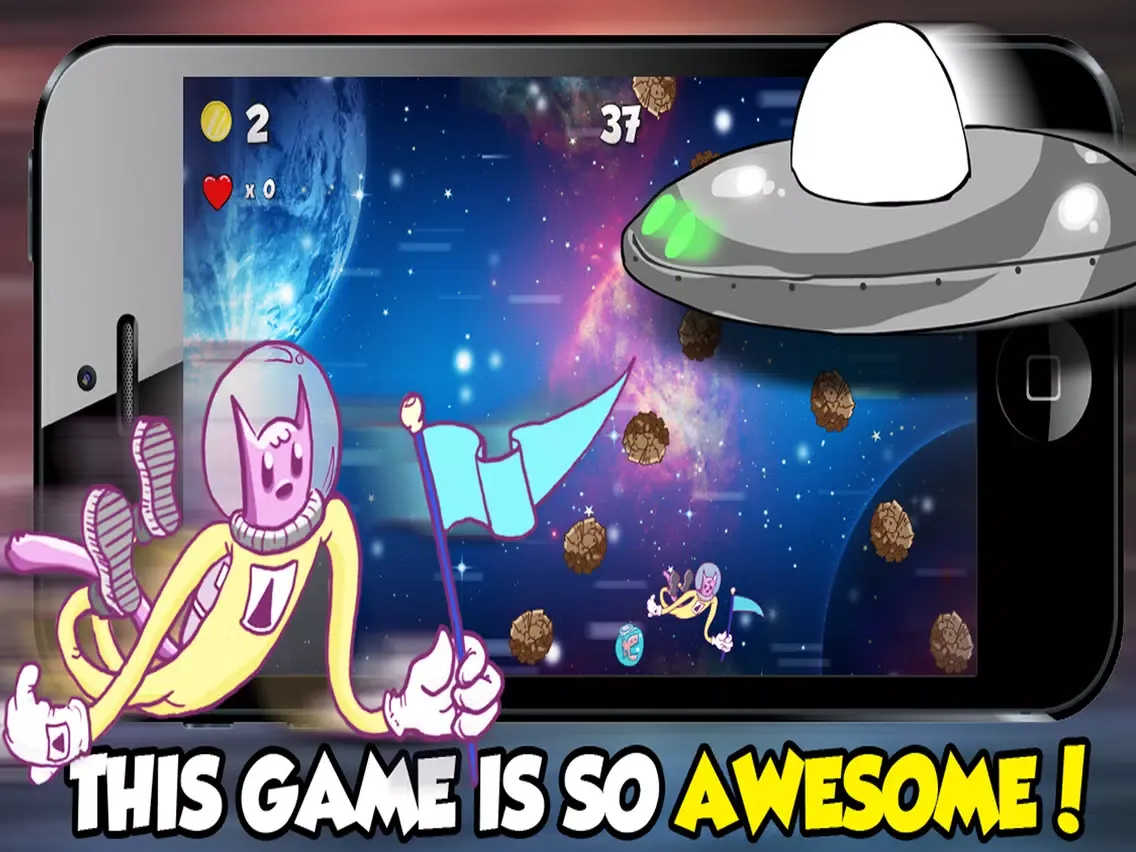 Tangkapan layar A Flappy Fish in Space - Doge the Asteroids! iPad 