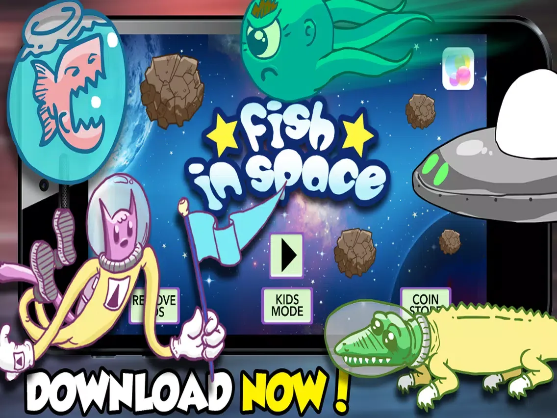 Tangkapan layar A Flappy Fish in Space - Doge the Asteroids! iPad 