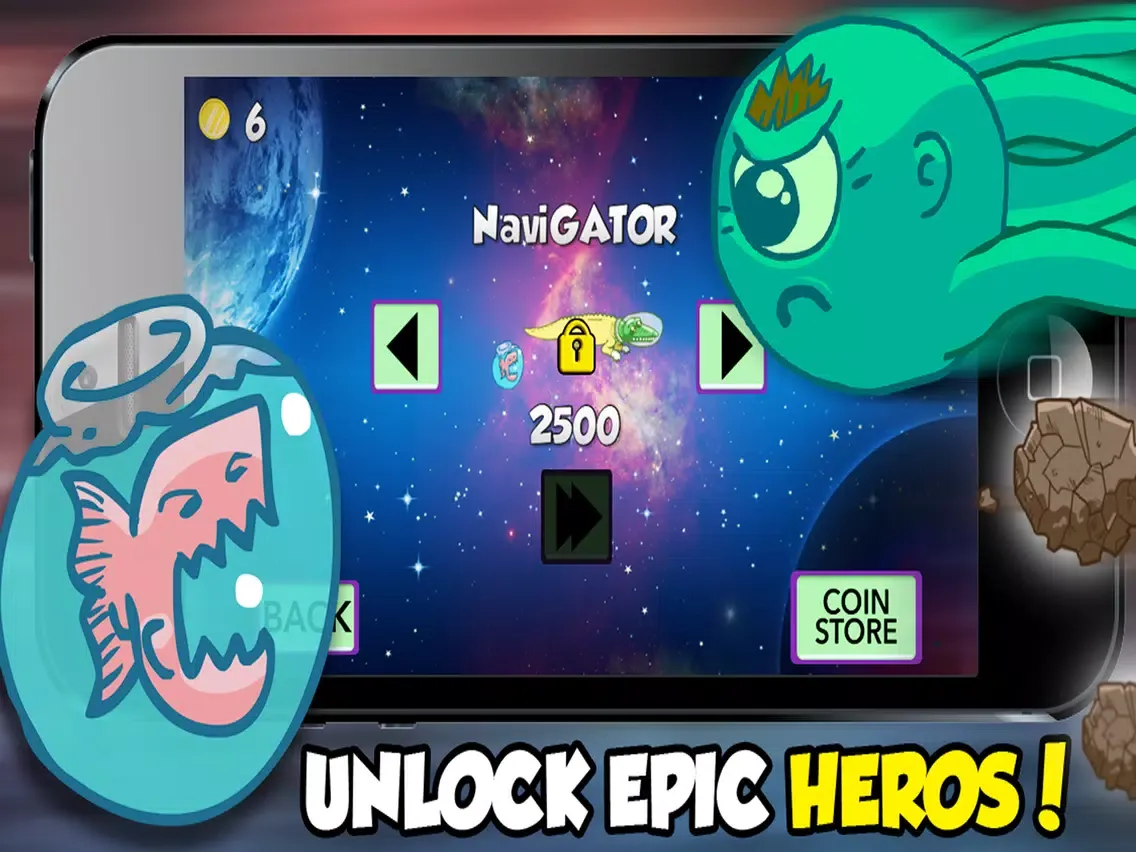 Tangkapan layar A Flappy Fish in Space - Doge the Asteroids! iPad 