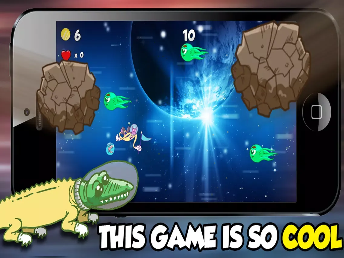 Tangkapan layar A Flappy Fish in Space - Doge the Asteroids! iPad 