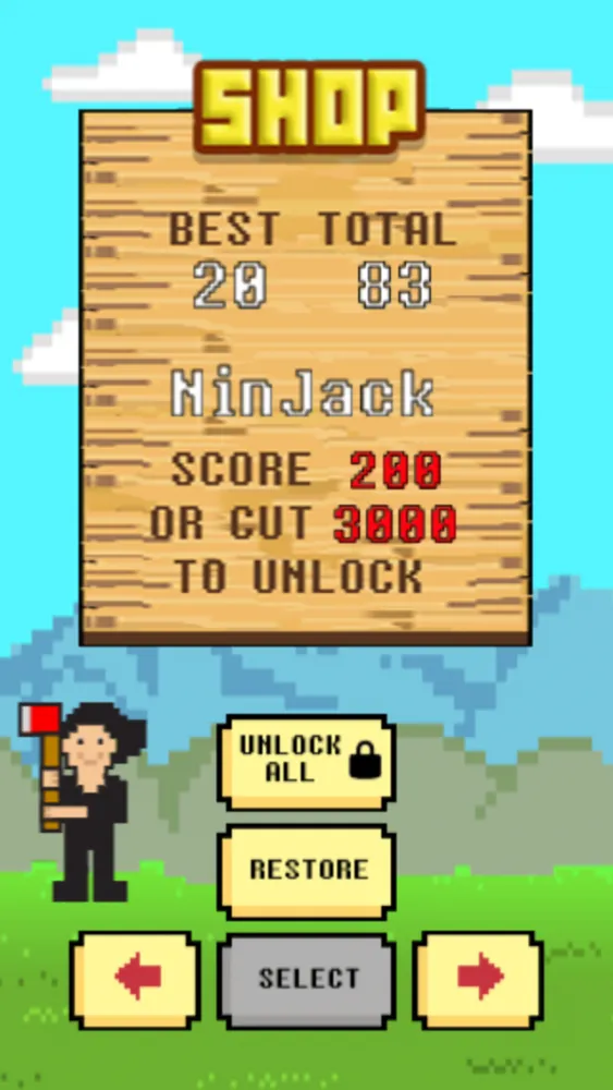 LumberJack Cut The Beanstalk: Lumberman Edition - 8 bit Pixel Fun Kids Games Screenshots
