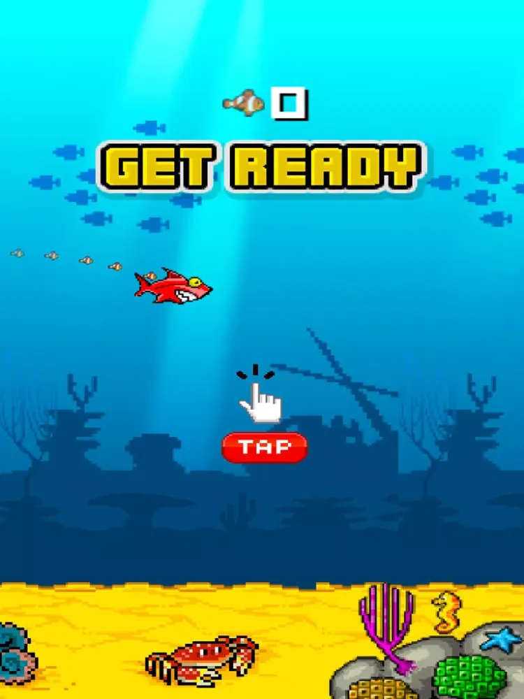 A Flappy Mega Shark FREE: Eats Tiny Bird Fish Adventure iPad 应用截图
