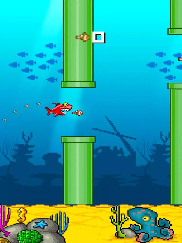 A Flappy Mega Shark FREE: Eats Tiny Bird Fish Adventure iPad 应用截图