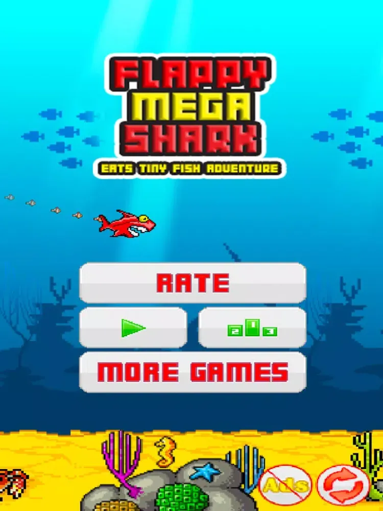 A Flappy Mega Shark FREE: Eats Tiny Bird Fish Adventure iPad 应用截图