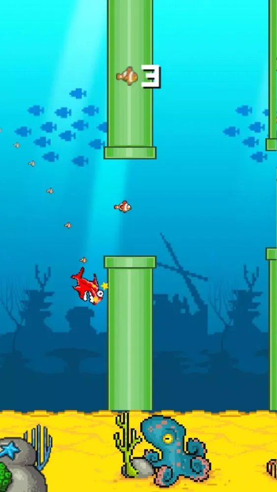 A Flappy Mega Shark FREE: Eats Tiny Bird Fish Adventure应用截图