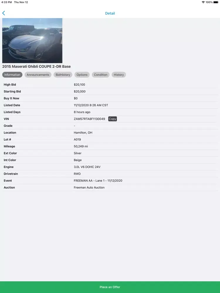 Capturas de pantalla de Freeman Auto Auction iPad 