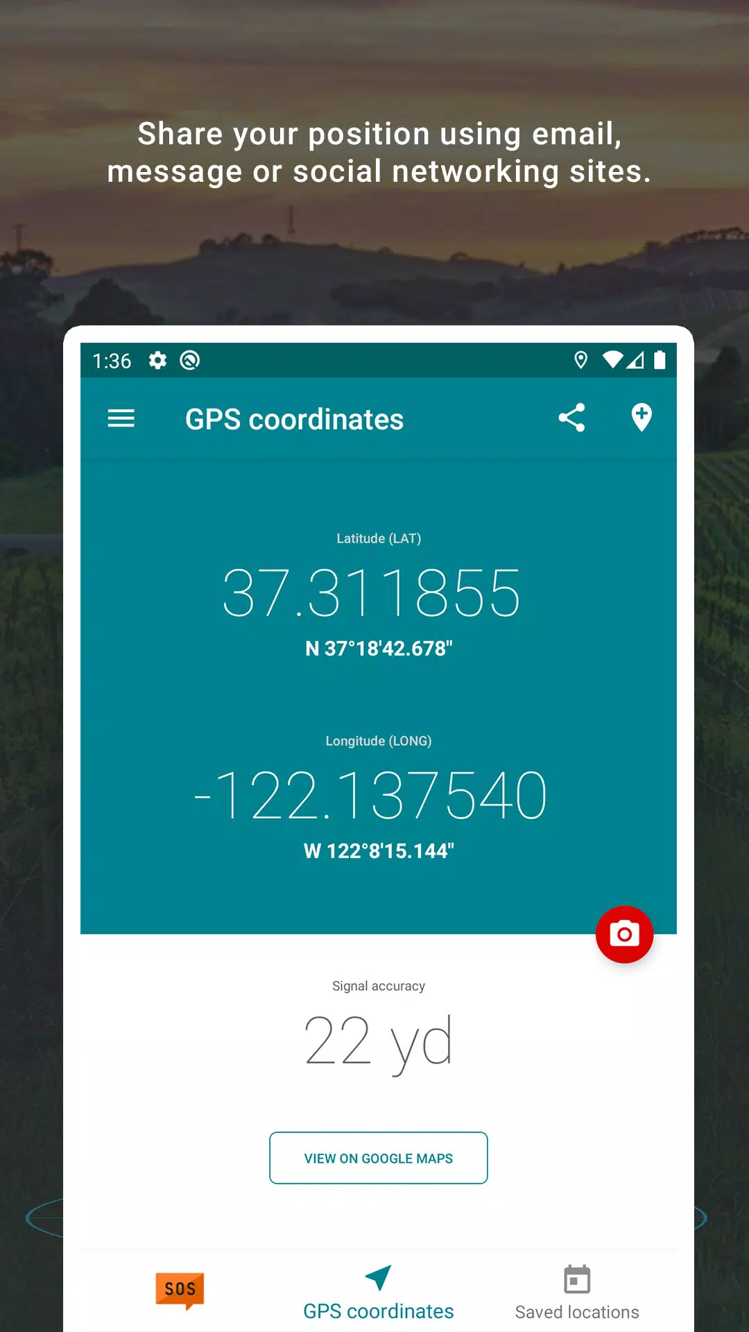 My GPS Coordinates Screenshots