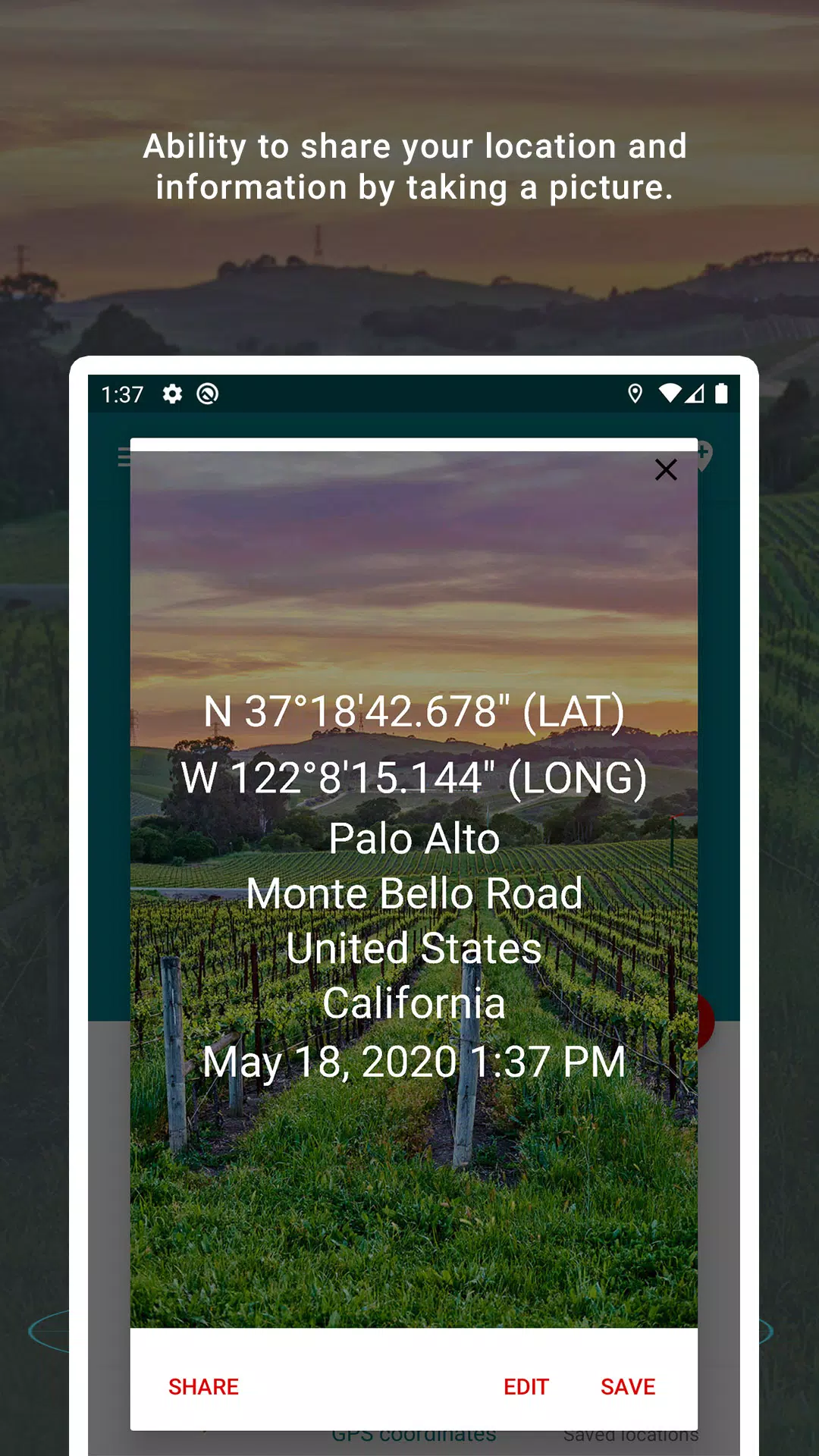 My GPS Coordinates Screenshots