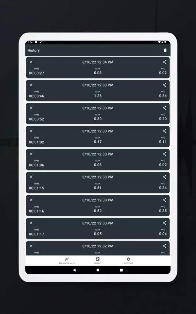 Vibration meter - Seismometer Screenshots