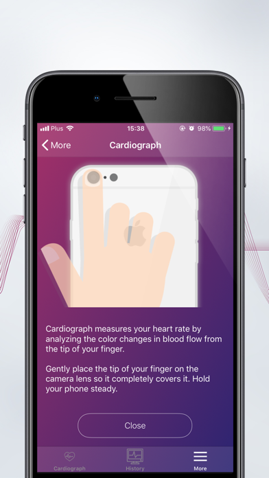 Tangkapan layar Cardiograph Heart Rate