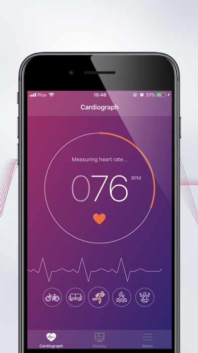 Tangkapan layar Cardiograph Heart Rate