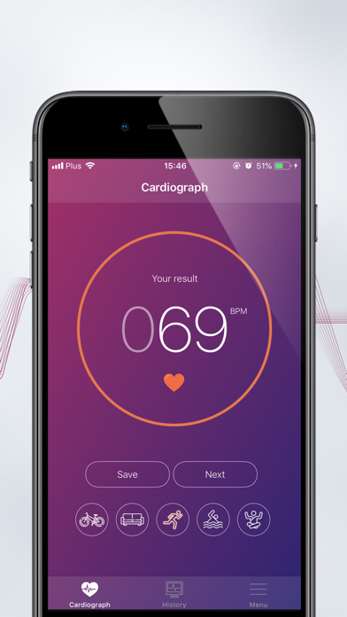 Tangkapan layar Cardiograph Heart Rate