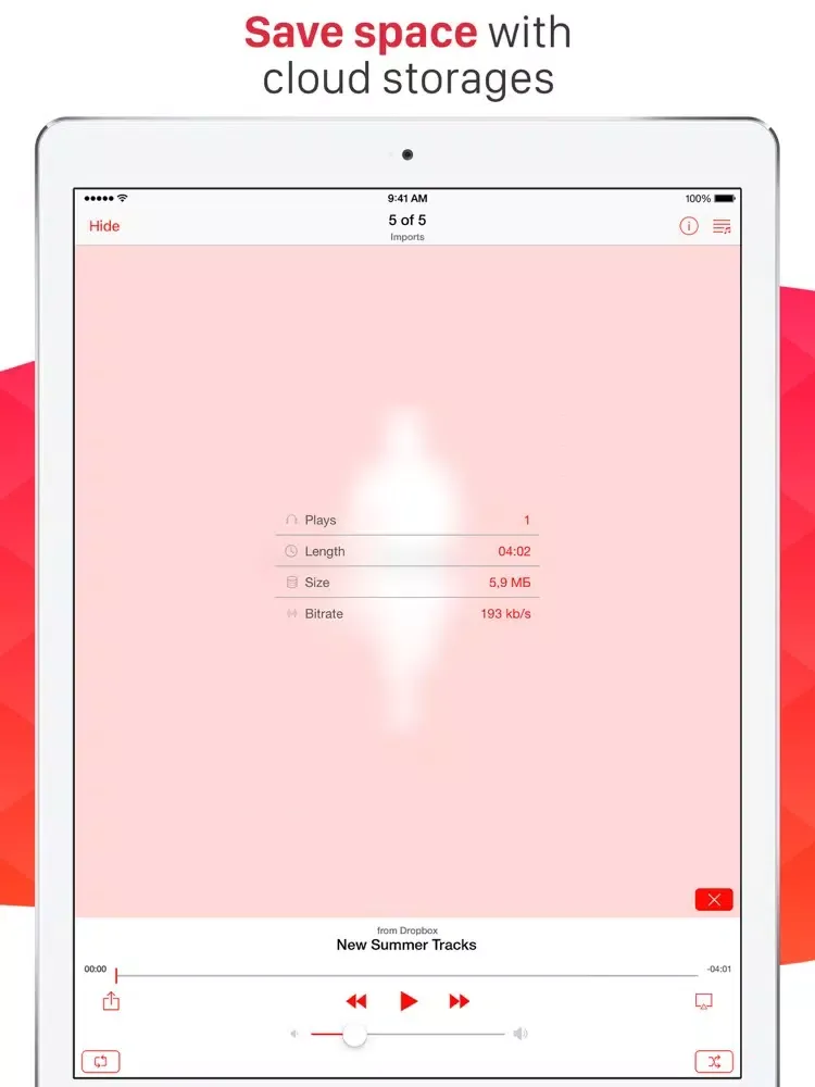 Any Cloud Music - Offline Audio Player & Streaming iPad  Screenshots