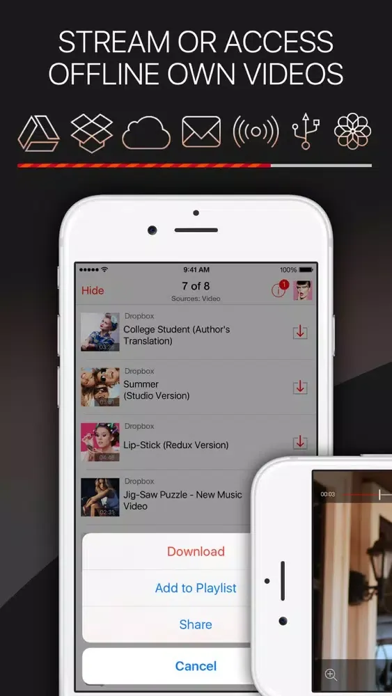 AnyCloud Video - Offline Media Player, File Manager for Cloud Drives应用截图