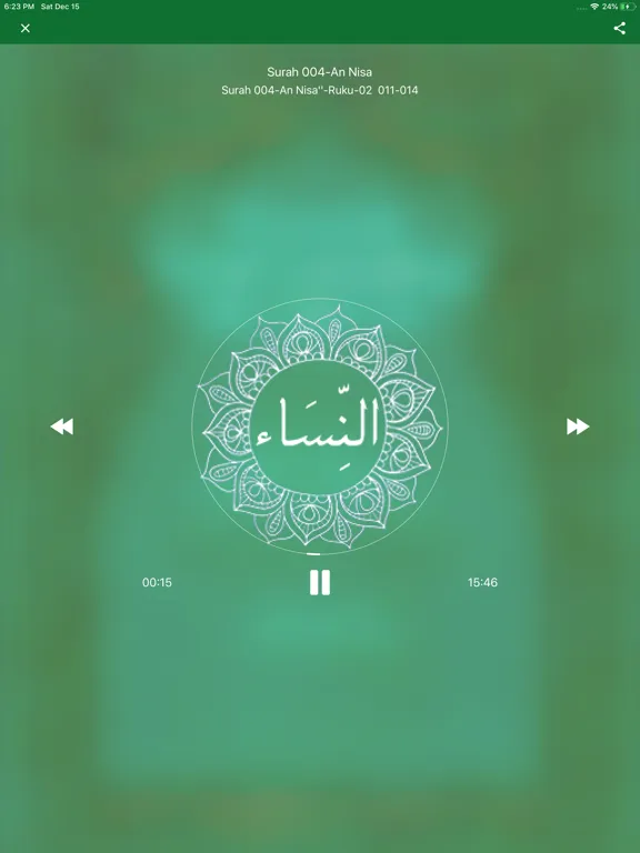 Ảnh chụp màn hình của Tafheem ul Quran Full Audio iPad 