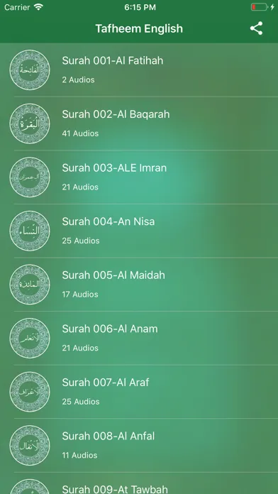Ảnh chụp màn hình của Tafheem ul Quran Full Audio