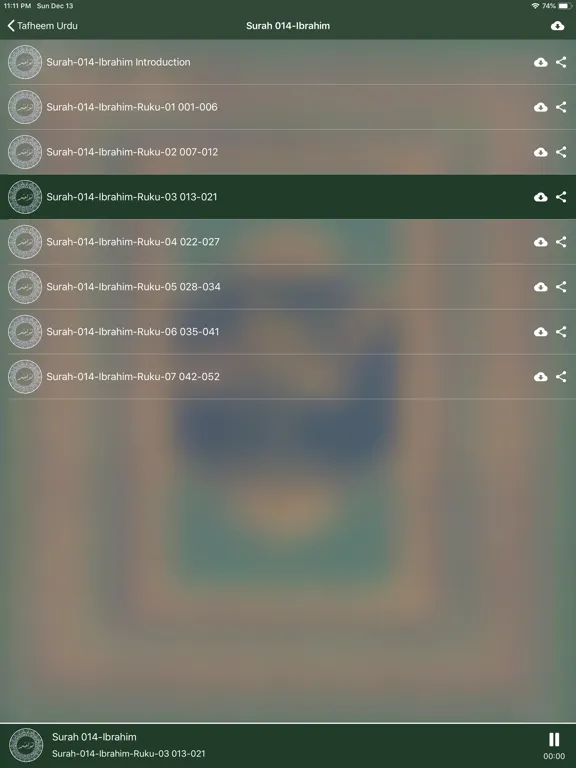 Quran Urdu Audio iPad 应用截图