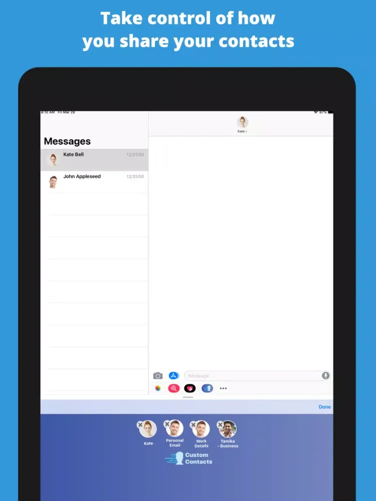 Capturas de tela do Custom Contacts iPad 