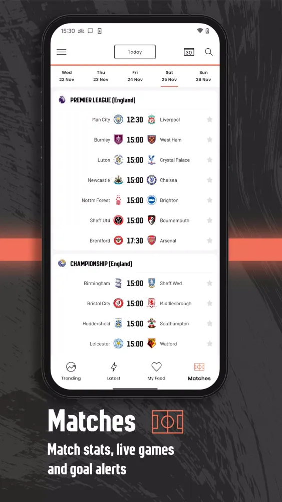 Capturas de tela do GOAL