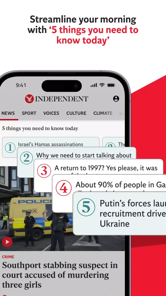 Capturas de pantalla de The Independent: Breaking News