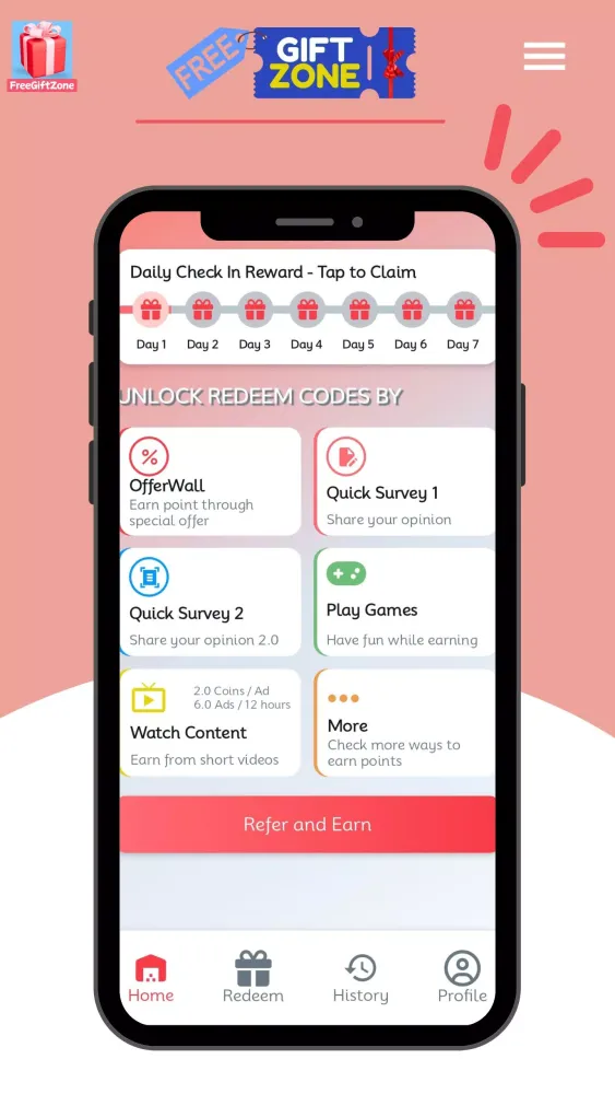 Get Redeem Code - FreeGiftZone應用截圖