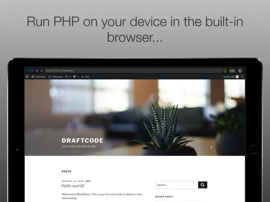 Tangkapan layar DraftCode for PHP IDE iPad 