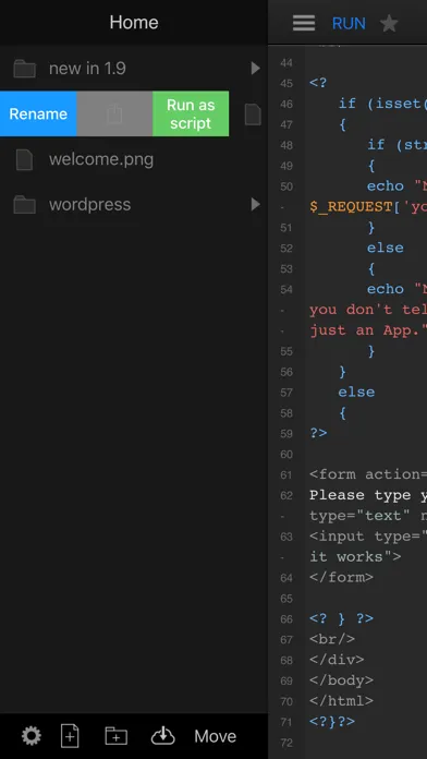 Tangkapan layar DraftCode for PHP IDE