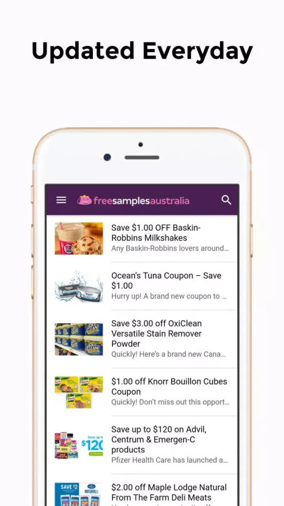 Capturas de tela do Free Samples Australia