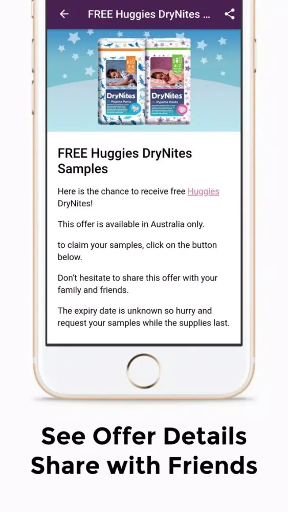 Capturas de tela do Free Samples Australia