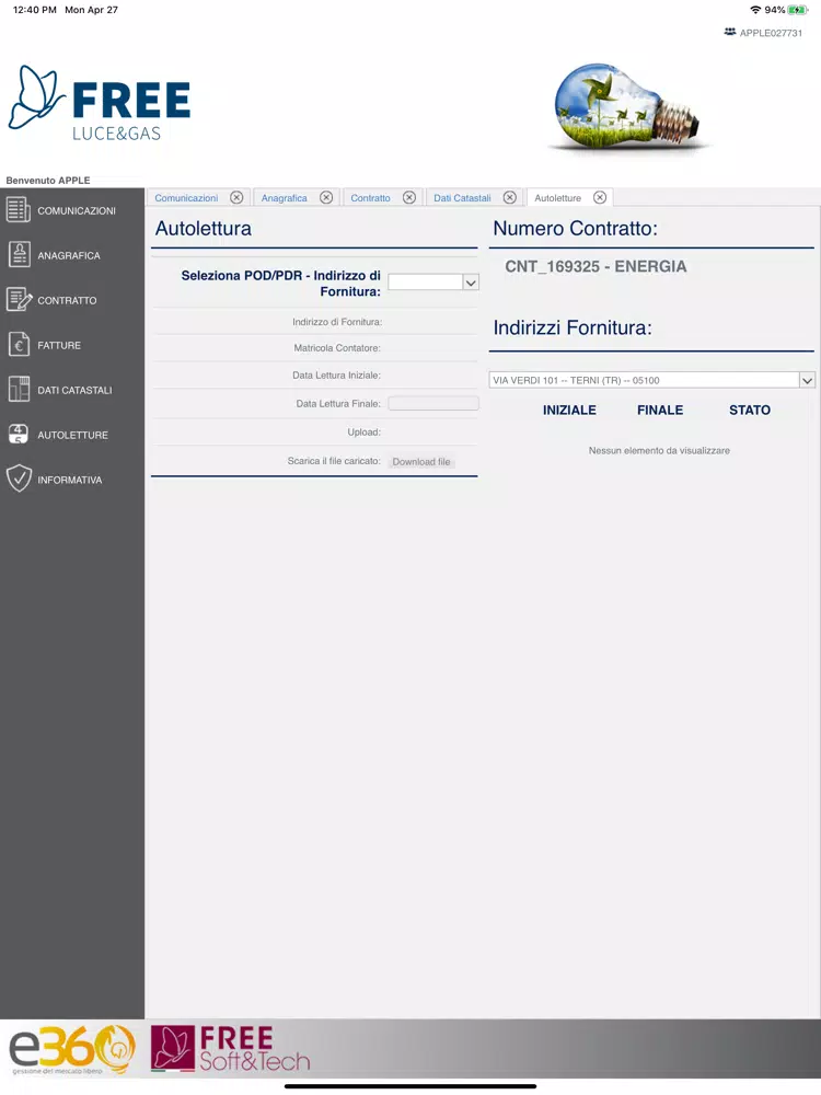 E360 Free Luce & Gas iPad  سکرین شاٹس