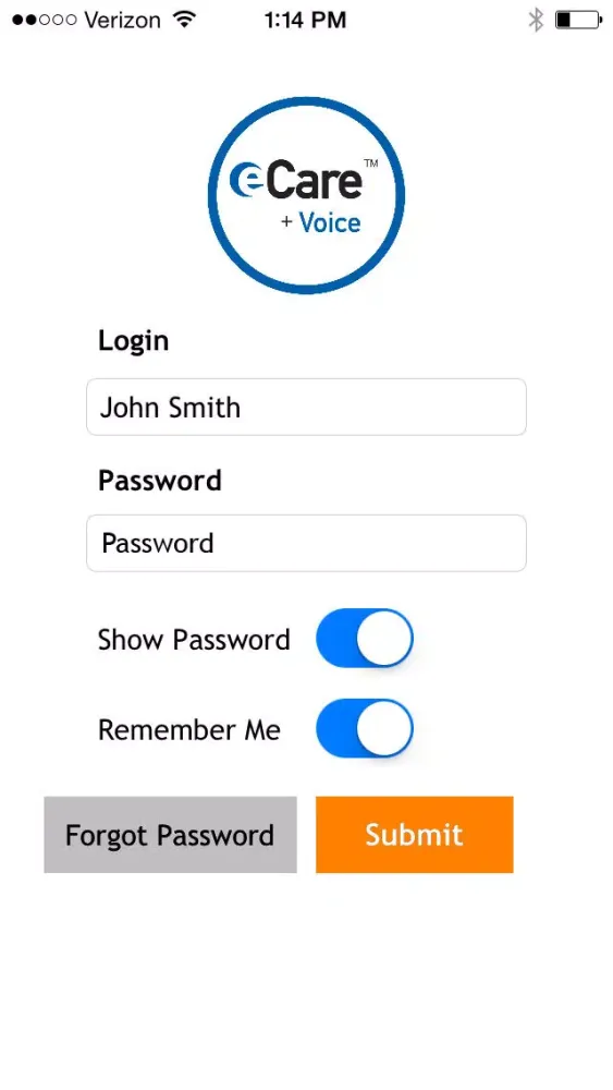 eCare+Voice Screenshots
