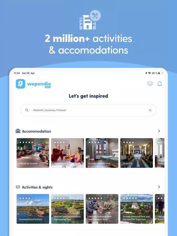 WEPENDIO Social Travel Planner iPad  Screenshots