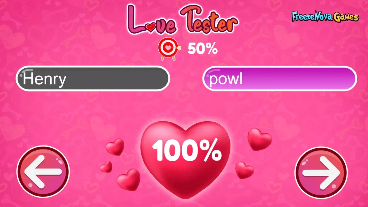 Capturas de tela do Love Tester