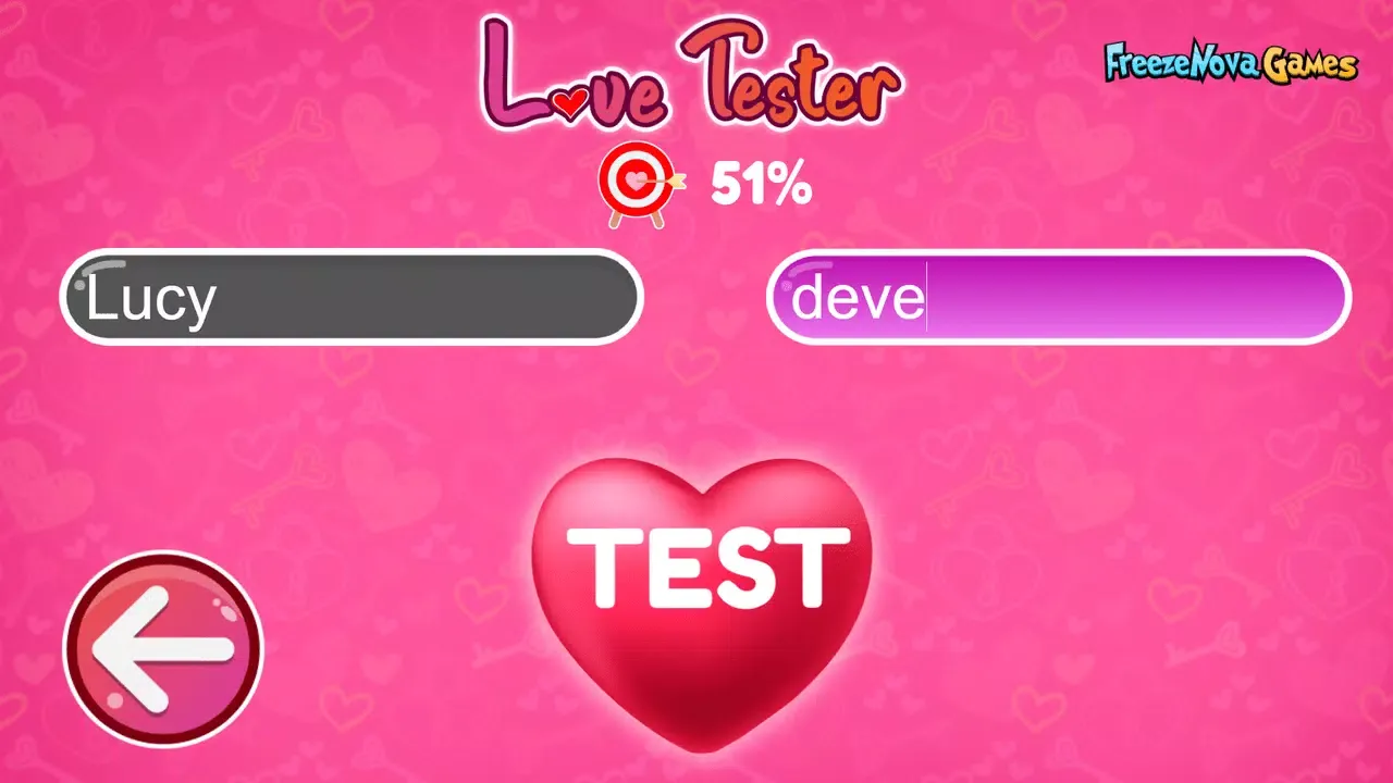 Capturas de tela do Love Tester
