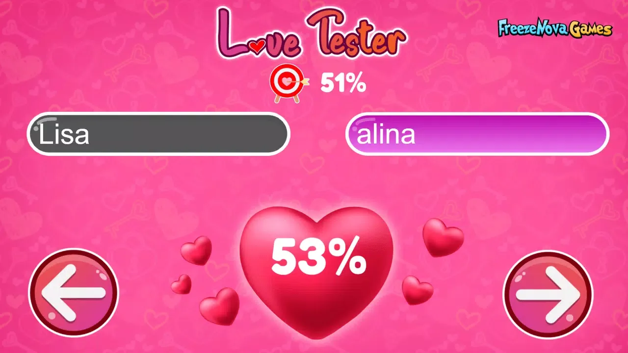 Capturas de tela do Love Tester