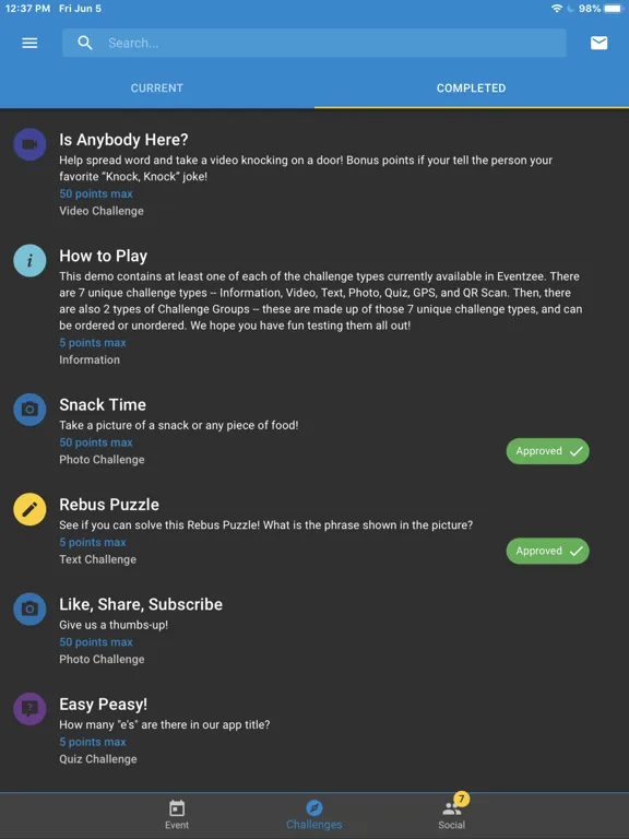 Eventzee - Virtual Events iPad  Screenshots
