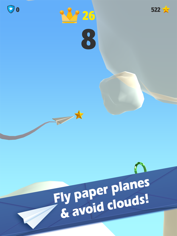 Clouds - Free Flying Paper Airplane Game iPad 应用截图
