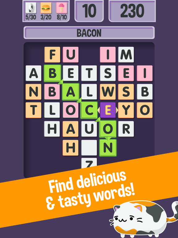 ภาพหน้าจอของ Word Quest: A Free Word Finder Game for Cat Lovers iPad 