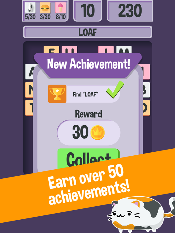 ภาพหน้าจอของ Word Quest: A Free Word Finder Game for Cat Lovers iPad 