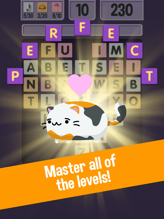 ภาพหน้าจอของ Word Quest: A Free Word Finder Game for Cat Lovers iPad 