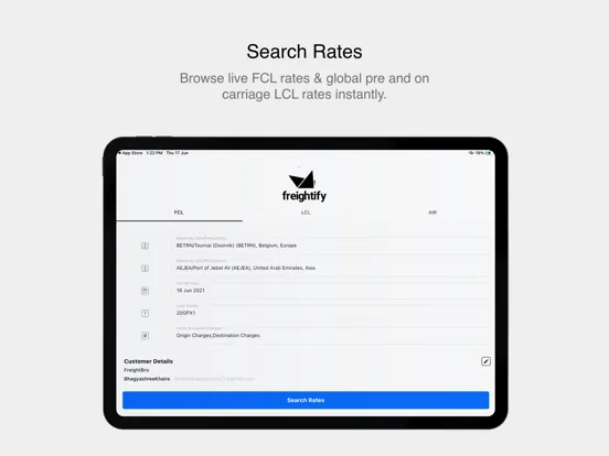 freightify iPad 應用截圖