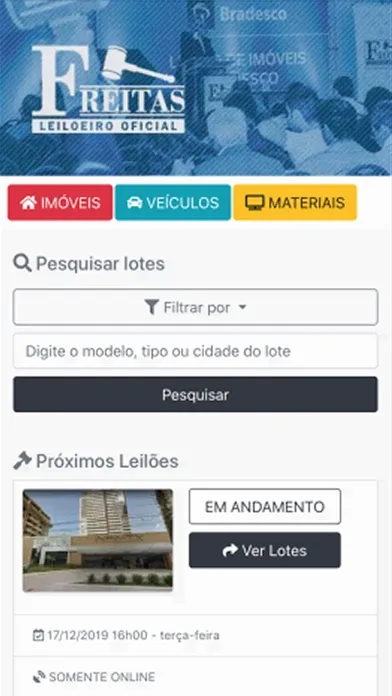 Zrzuty ekranu Freitas Leiloeiro
