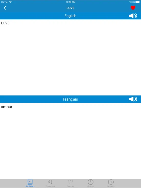 French To English & English to French Dictionary iPad  Screenshots