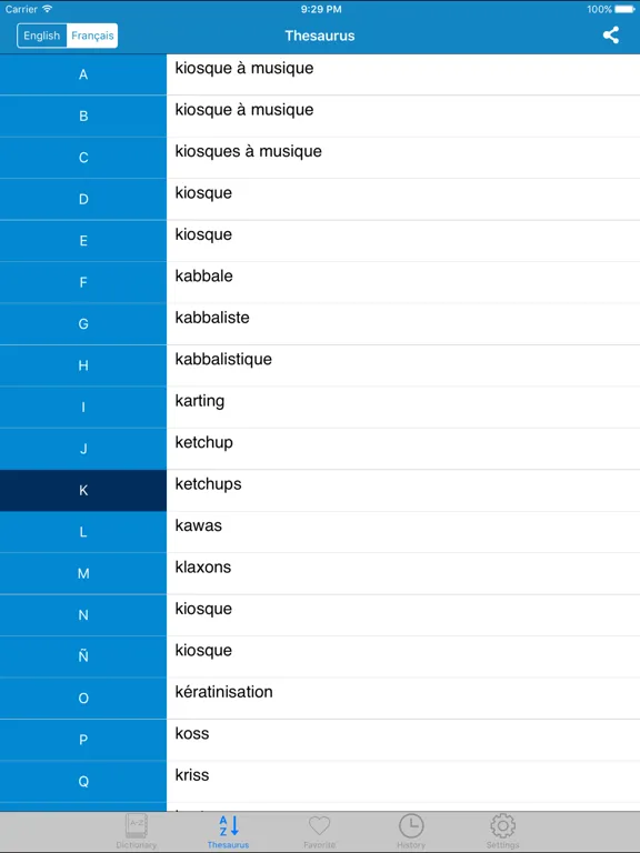 French To English & English to French Dictionary iPad  Screenshots