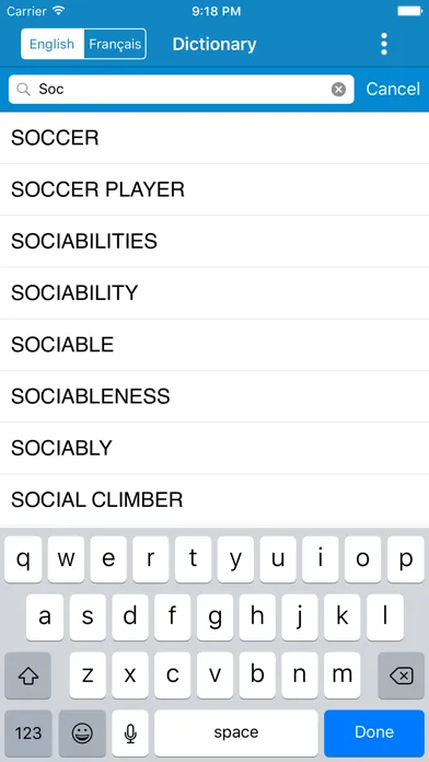 French To English & English to French Dictionary Screenshots