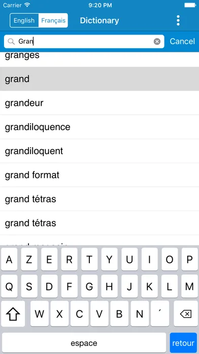 French To English & English to French Dictionary Screenshots
