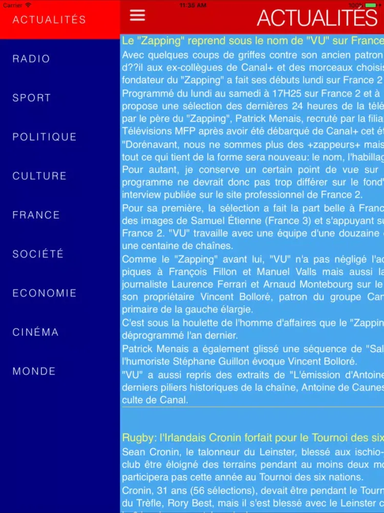 France's news and radio stations. iPad  スクリーンショット