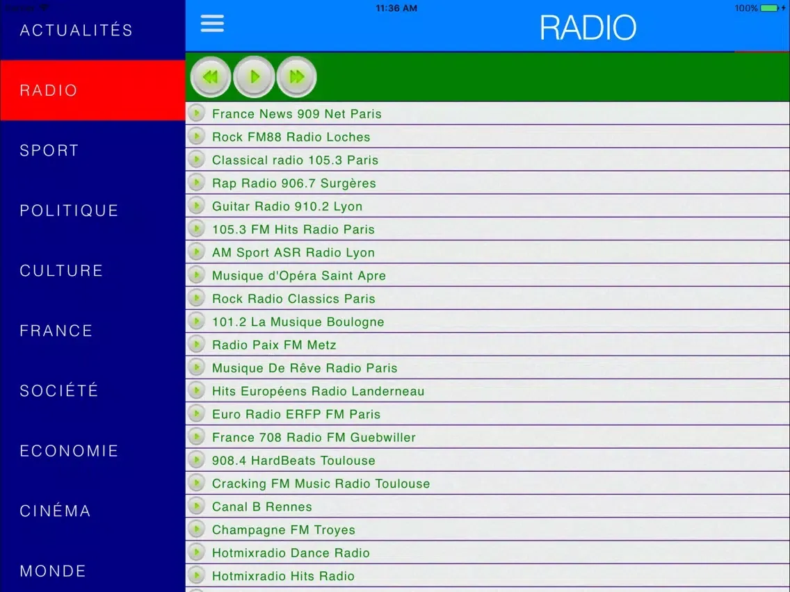 France's news and radio stations. iPad  スクリーンショット